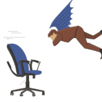 Office chair, Harry Potter, lie on the office chair, push forward, fly, lean forward, ride on the chair and fly