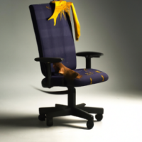 Office chair, Harry Potter, lie on the office chair, push forward, fly, lean forward, ride on the chair and fly